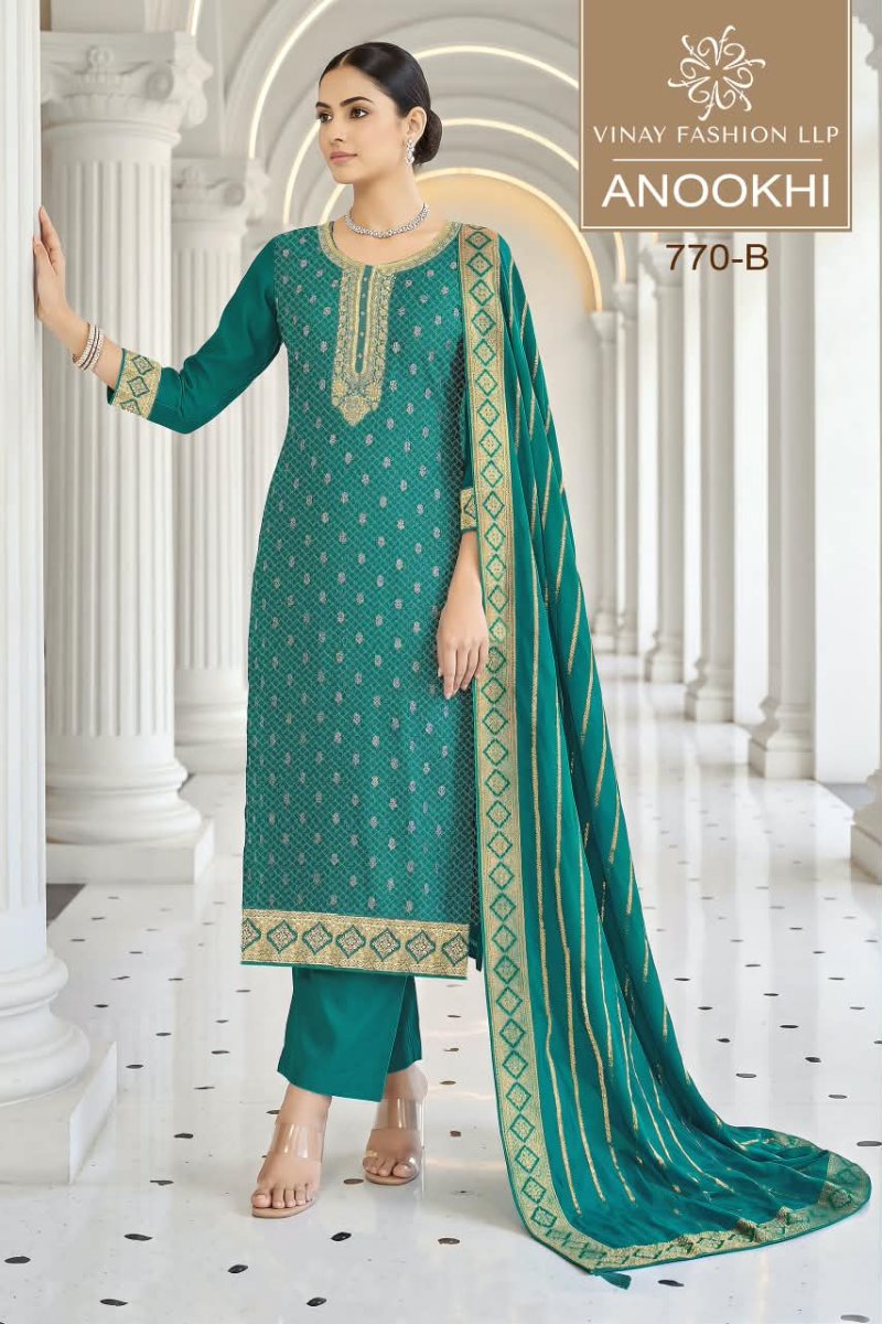 Anookhi By Vinay Kuleesh Viscose Chinya Silk Jacquard Salwar Kameez